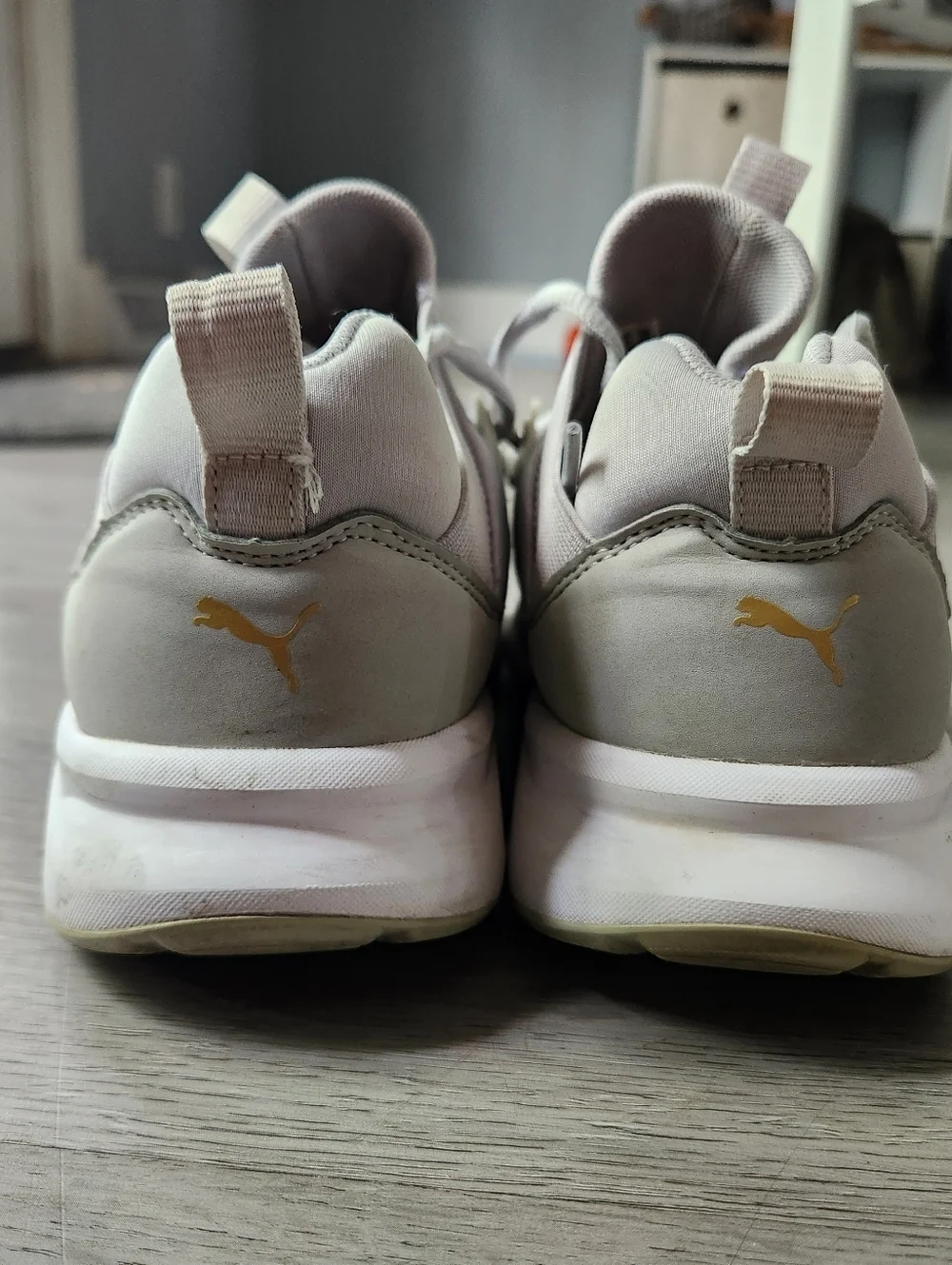 Puma Women's Enzo 2 Metal training sneakers gray and gold women size 8.5